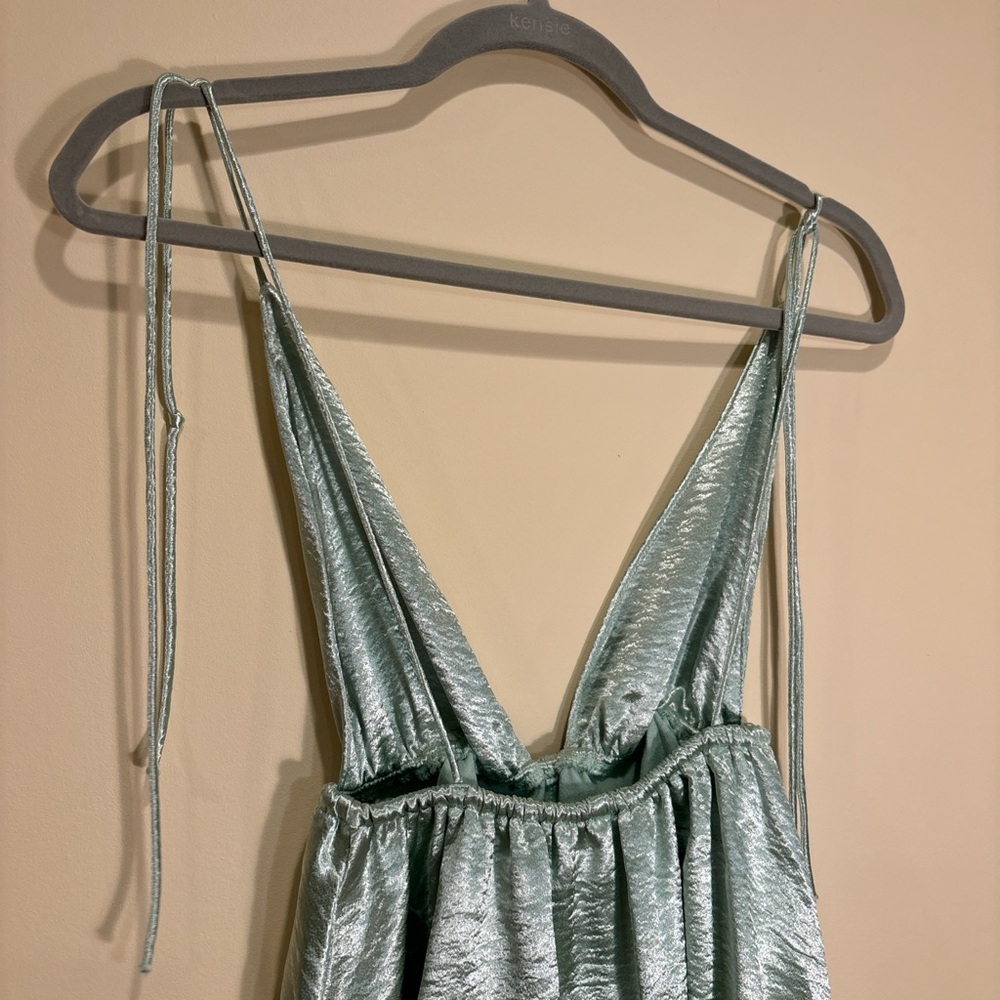 Lucy in the Sky Metallic Mint Green Mini Dress - Picture 4 of 6